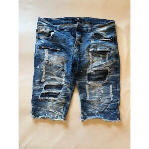 Focus Jeans Distressed Ripped Denim Shorts Men's Size 34